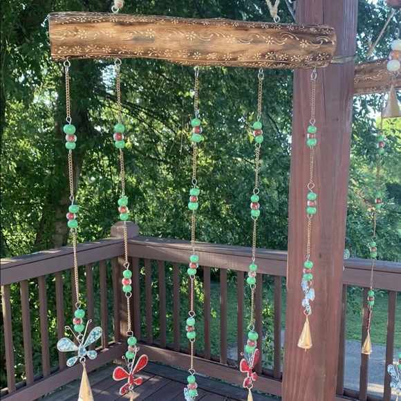 Beaded Dragonflies Wind Chime Sun Catcher Mobile - Picture 5 of 7